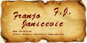 Franjo Janićević vizit kartica
